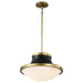 Pendant Nuvo 60-7908 Lafayette 3 Light Pendant - 18 Inches - Matte Black Finish with Natural Brass Accents and White Opal Glass Nuvo