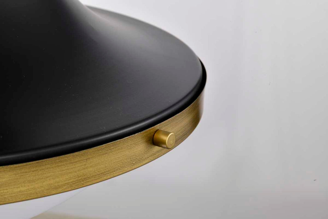 Pendant Nuvo 60-7908 Lafayette 3 Light Pendant - 18 Inches - Matte Black Finish with Natural Brass Accents and White Opal Glass Nuvo