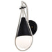 Wall Sconce Nuvo 60-7911 Admiral 1 Light Wall Sconce - Matte Black and Brushed Nickel Finish - White Opal Glass Nuvo