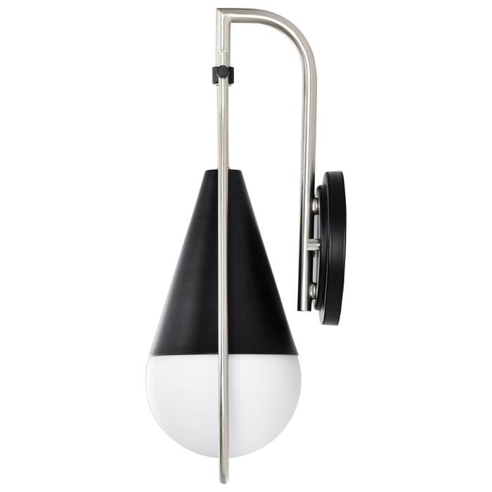 Wall Sconce Nuvo 60-7911 Admiral 1 Light Wall Sconce - Matte Black and Brushed Nickel Finish - White Opal Glass Nuvo