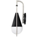 Wall Sconce Nuvo 60-7911 Admiral 1 Light Wall Sconce - Matte Black and Brushed Nickel Finish - White Opal Glass Nuvo