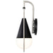 Wall Sconce Nuvo 60-7911 Admiral 1 Light Wall Sconce - Matte Black and Brushed Nickel Finish - White Opal Glass Nuvo