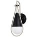 Wall Sconce Nuvo 60-7911 Admiral 1 Light Wall Sconce - Matte Black and Brushed Nickel Finish - White Opal Glass Nuvo