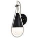 Wall Sconce Nuvo 60-7911 Admiral 1 Light Wall Sconce - Matte Black and Brushed Nickel Finish - White Opal Glass Nuvo