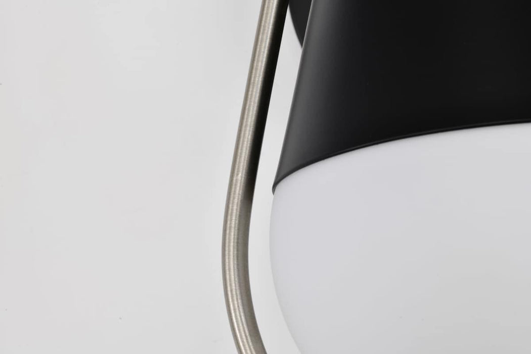 Wall Sconce Nuvo 60-7911 Admiral 1 Light Wall Sconce - Matte Black and Brushed Nickel Finish - White Opal Glass Nuvo