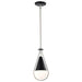 Pendant Nuvo 60-7912 Admiral 1 Light Pendant - 6 Inches - Matte Black and Brushed Nickel Finish - White Opal Glass Nuvo