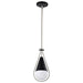 Pendant Nuvo 60-7912 Admiral 1 Light Pendant - 6 Inches - Matte Black and Brushed Nickel Finish - White Opal Glass Nuvo