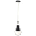 Pendant Nuvo 60-7912 Admiral 1 Light Pendant - 6 Inches - Matte Black and Brushed Nickel Finish - White Opal Glass Nuvo