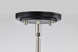 Pendant Nuvo 60-7912 Admiral 1 Light Pendant - 6 Inches - Matte Black and Brushed Nickel Finish - White Opal Glass Nuvo