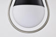 Pendant Nuvo 60-7912 Admiral 1 Light Pendant - 6 Inches - Matte Black and Brushed Nickel Finish - White Opal Glass Nuvo