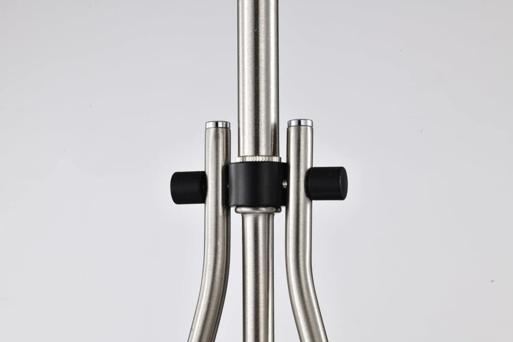 Pendant Nuvo 60-7912 Admiral 1 Light Pendant - 6 Inches - Matte Black and Brushed Nickel Finish - White Opal Glass Nuvo