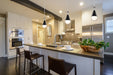 Pendant Nuvo 60-7912 Admiral 1 Light Pendant - 6 Inches - Matte Black and Brushed Nickel Finish - White Opal Glass Nuvo