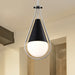 Pendant Nuvo 60-7912 Admiral 1 Light Pendant - 6 Inches - Matte Black and Brushed Nickel Finish - White Opal Glass Nuvo