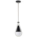 Pendant Nuvo 60-7912 Admiral 1 Light Pendant - 6 Inches - Matte Black and Brushed Nickel Finish - White Opal Glass Nuvo