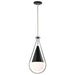 Pendant Nuvo 60-7913 Admiral 1 Light Pendant - 10 Inches - Matte Black and Brushed Nickel Finish - White Opal Glass Nuvo