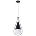 Pendant Nuvo 60-7913 Admiral 1 Light Pendant - 10 Inches - Matte Black and Brushed Nickel Finish - White Opal Glass Nuvo