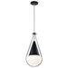 Pendant Nuvo 60-7913 Admiral 1 Light Pendant - 10 Inches - Matte Black and Brushed Nickel Finish - White Opal Glass Nuvo