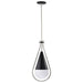 Pendant Nuvo 60-7913 Admiral 1 Light Pendant - 10 Inches - Matte Black and Brushed Nickel Finish - White Opal Glass Nuvo