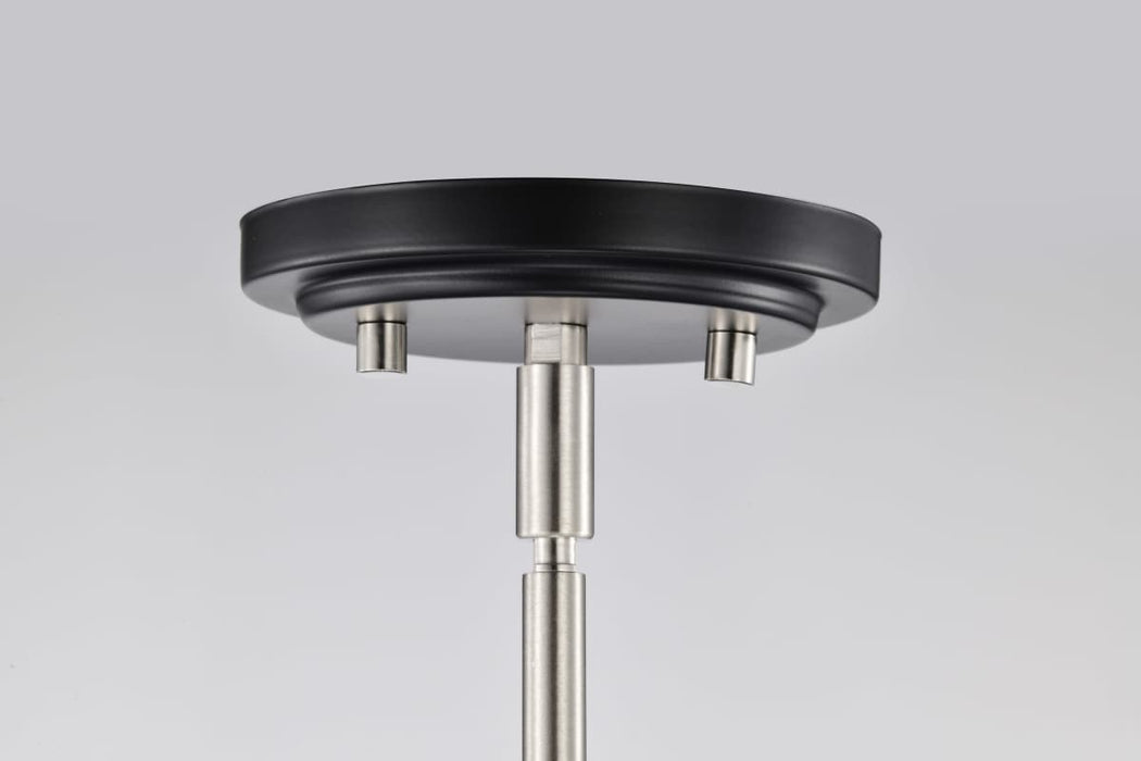 Pendant Nuvo 60-7913 Admiral 1 Light Pendant - 10 Inches - Matte Black and Brushed Nickel Finish - White Opal Glass Nuvo