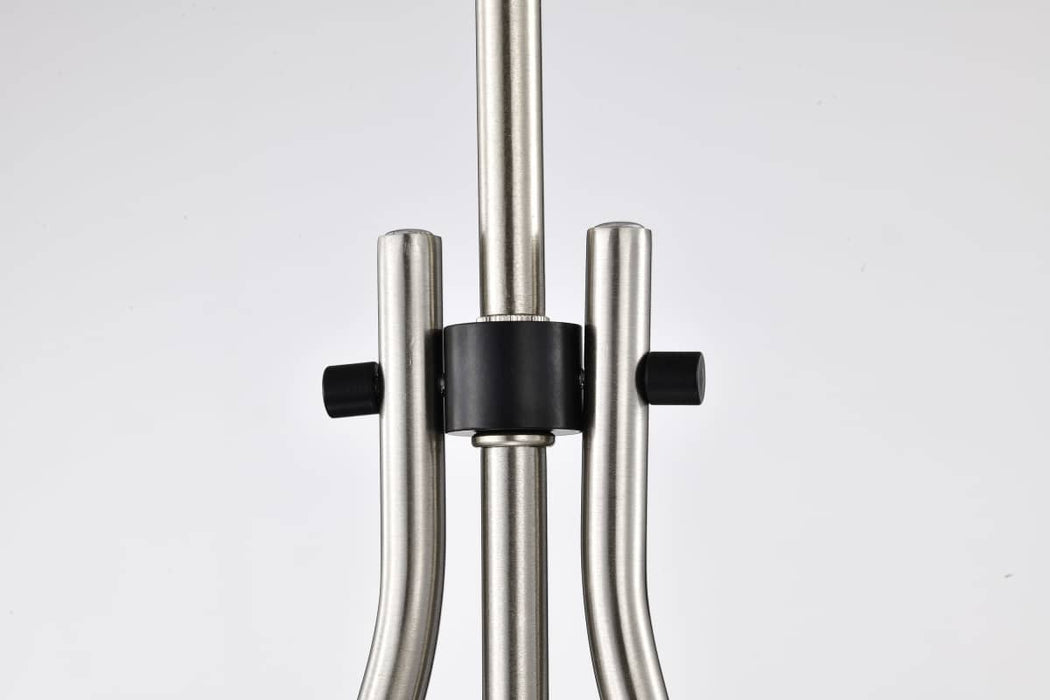 Pendant Nuvo 60-7913 Admiral 1 Light Pendant - 10 Inches - Matte Black and Brushed Nickel Finish - White Opal Glass Nuvo