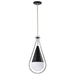 Pendant Nuvo 60-7913 Admiral 1 Light Pendant - 10 Inches - Matte Black and Brushed Nickel Finish - White Opal Glass Nuvo