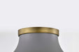 Flush Mount Nuvo 60-7915 Lafayette 1 Light Flush Mount Fixture - 14 Inches - Gray Finish with Natural Brass Accents and White Opal Glass Nuvo