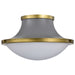 Flush Mount Nuvo 60-7916 Lafayette 3 Light Flush Mount Fixture - 18 Inches - Gray Finish with Natural Brass Accents and White Opal Glass Nuvo