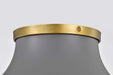 Flush Mount Nuvo 60-7916 Lafayette 3 Light Flush Mount Fixture - 18 Inches - Gray Finish with Natural Brass Accents and White Opal Glass Nuvo