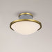 Flush Mount Nuvo 60-7916 Lafayette 3 Light Flush Mount Fixture - 18 Inches - Gray Finish with Natural Brass Accents and White Opal Glass Nuvo