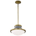 Pendant Nuvo 60-7917 Lafayette 1 Light Pendant - 14 Inches - Gray Finish with Natural Brass Accents and White Opal Glass Nuvo