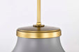 Pendant Nuvo 60-7917 Lafayette 1 Light Pendant - 14 Inches - Gray Finish with Natural Brass Accents and White Opal Glass Nuvo