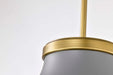 Pendant Nuvo 60-7917 Lafayette 1 Light Pendant - 14 Inches - Gray Finish with Natural Brass Accents and White Opal Glass Nuvo