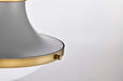 Pendant Nuvo 60-7917 Lafayette 1 Light Pendant - 14 Inches - Gray Finish with Natural Brass Accents and White Opal Glass Nuvo