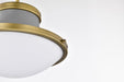 Pendant Nuvo 60-7917 Lafayette 1 Light Pendant - 14 Inches - Gray Finish with Natural Brass Accents and White Opal Glass Nuvo