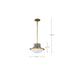 Pendant Nuvo 60-7917 Lafayette 1 Light Pendant - 14 Inches - Gray Finish with Natural Brass Accents and White Opal Glass Nuvo