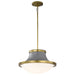 Pendant Nuvo 60-7918 Lafayette 3 Light Pendant - 18 Inches - Gray Finish with Natural Brass Accents and White Opal Glass Nuvo