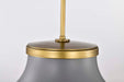 Pendant Nuvo 60-7918 Lafayette 3 Light Pendant - 18 Inches - Gray Finish with Natural Brass Accents and White Opal Glass Nuvo
