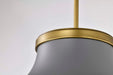 Pendant Nuvo 60-7918 Lafayette 3 Light Pendant - 18 Inches - Gray Finish with Natural Brass Accents and White Opal Glass Nuvo