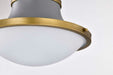 Pendant Nuvo 60-7918 Lafayette 3 Light Pendant - 18 Inches - Gray Finish with Natural Brass Accents and White Opal Glass Nuvo