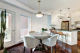 Pendant Nuvo 60-7918 Lafayette 3 Light Pendant - 18 Inches - Gray Finish with Natural Brass Accents and White Opal Glass Nuvo