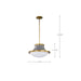 Pendant Nuvo 60-7918 Lafayette 3 Light Pendant - 18 Inches - Gray Finish with Natural Brass Accents and White Opal Glass Nuvo