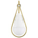 Wall Sconce Nuvo 60-7921 Admiral 1 Light Wall Sconce - Matte White and Natural Brass Finish - White Opal Glass Nuvo