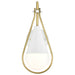 Wall Sconce Nuvo 60-7921 Admiral 1 Light Wall Sconce - Matte White and Natural Brass Finish - White Opal Glass Nuvo
