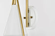 Wall Sconce Nuvo 60-7921 Admiral 1 Light Wall Sconce - Matte White and Natural Brass Finish - White Opal Glass Nuvo