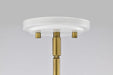 Pendant Nuvo 60-7922 Admiral 1 Light Pendant - 6 Inches - Matte White and Natural Brass Finish - White Opal Glass Nuvo