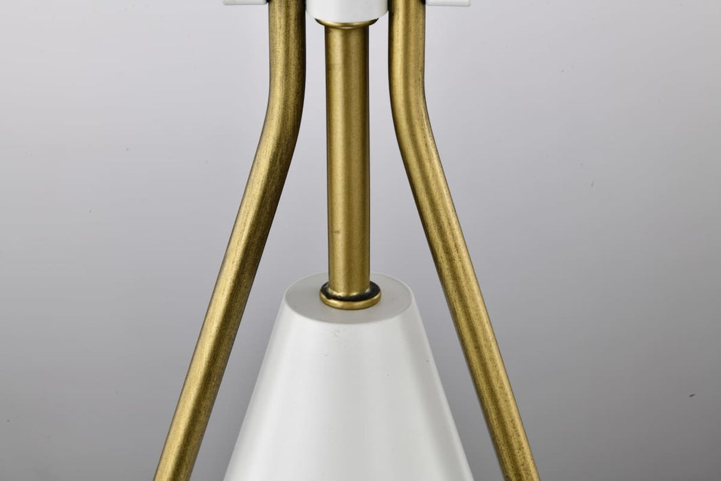 Pendant Nuvo 60-7922 Admiral 1 Light Pendant - 6 Inches - Matte White and Natural Brass Finish - White Opal Glass Nuvo