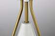 Pendant Nuvo 60-7922 Admiral 1 Light Pendant - 6 Inches - Matte White and Natural Brass Finish - White Opal Glass Nuvo