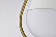 Pendant Nuvo 60-7922 Admiral 1 Light Pendant - 6 Inches - Matte White and Natural Brass Finish - White Opal Glass Nuvo