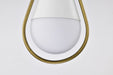 Pendant Nuvo 60-7922 Admiral 1 Light Pendant - 6 Inches - Matte White and Natural Brass Finish - White Opal Glass Nuvo