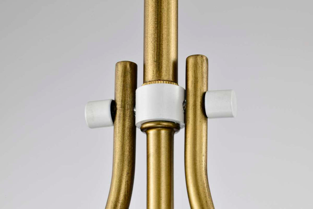 Pendant Nuvo 60-7922 Admiral 1 Light Pendant - 6 Inches - Matte White and Natural Brass Finish - White Opal Glass Nuvo